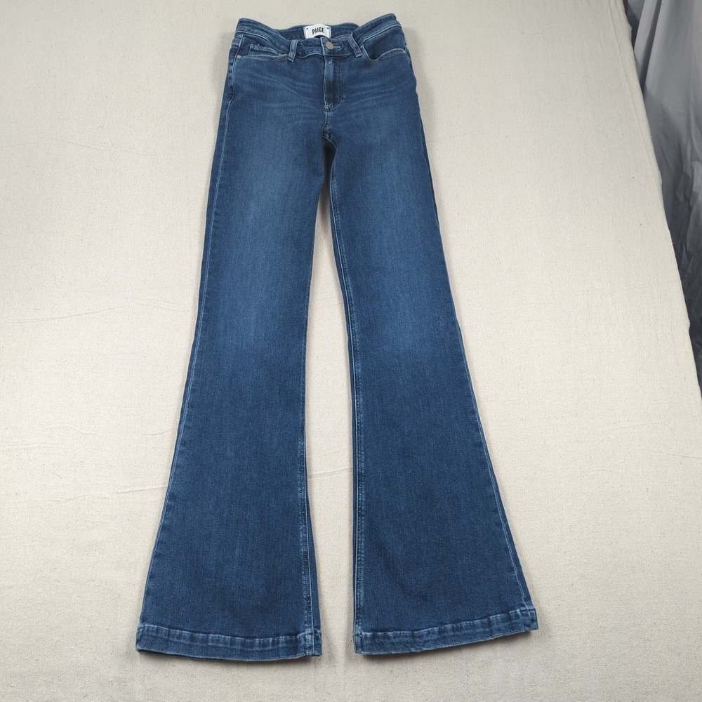 Paige Jeans Womens 26 Blue Genevieve Flare Stretch Tall